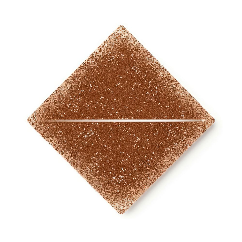 Brown pentagon icon glitter shape white background.