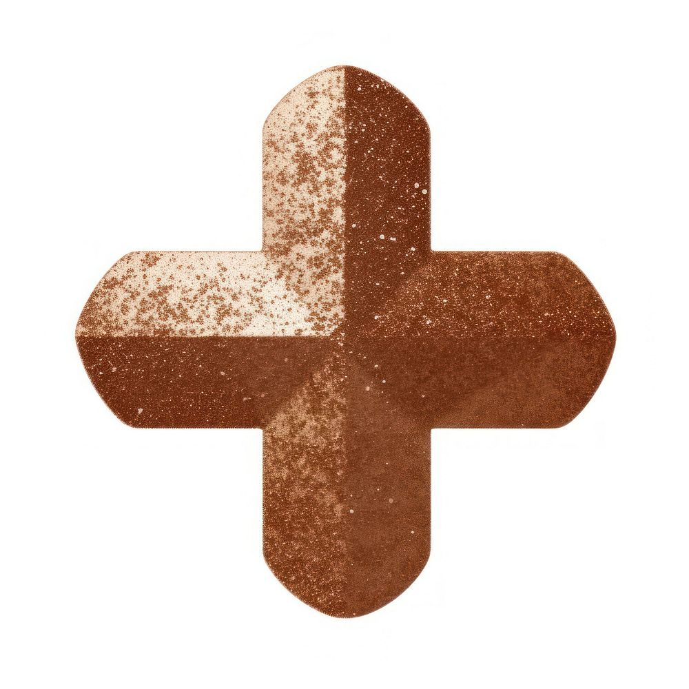 Brown plus icon symbol shape cross.