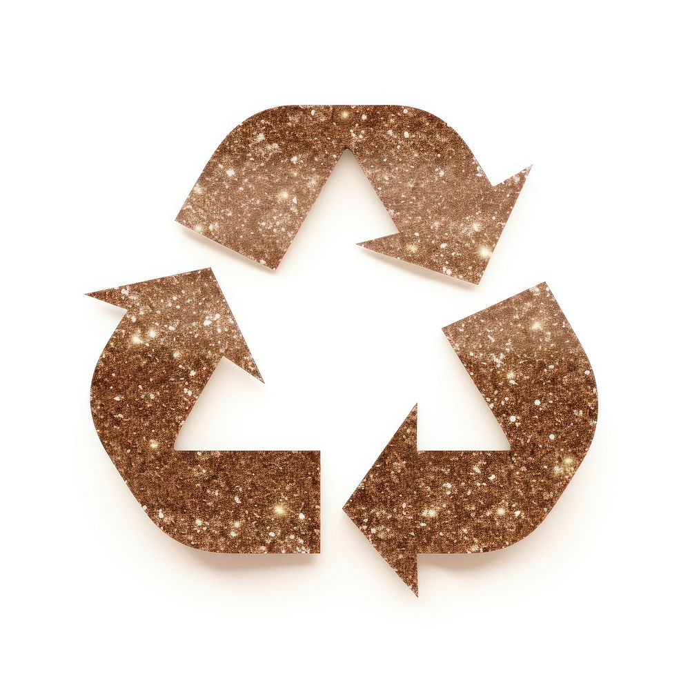 Brown recycle icon shape white background recycling.