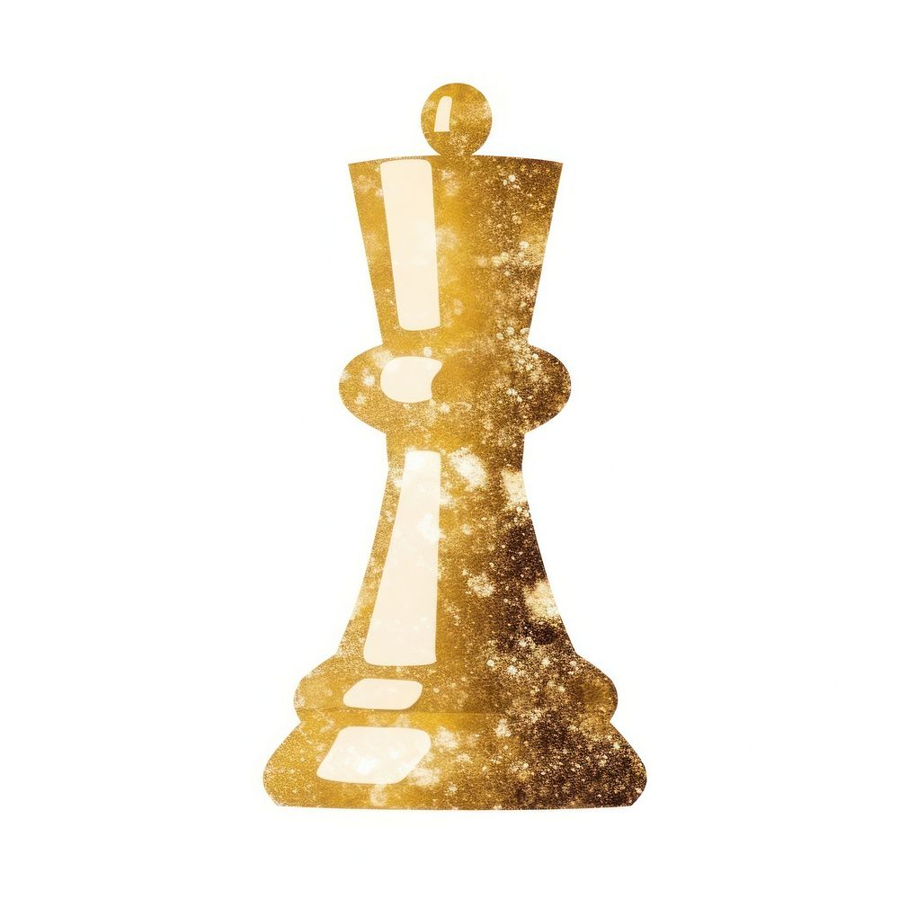 Gold chess icon game white background chessboard.