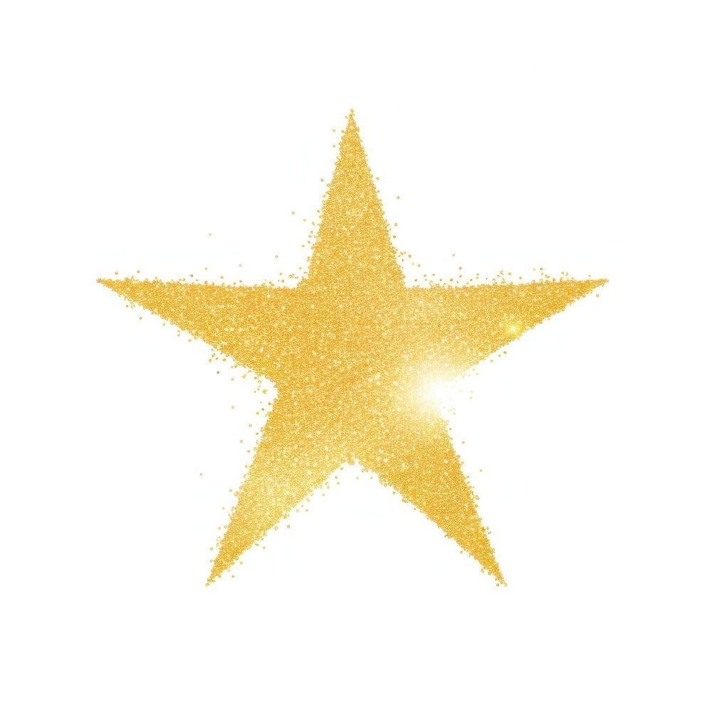 Gold asterik icon glitter symbol shape.