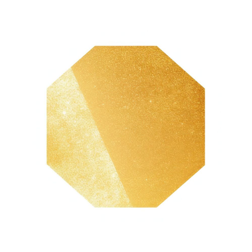 Gold octagon shape icon white background rectangle letterbox.