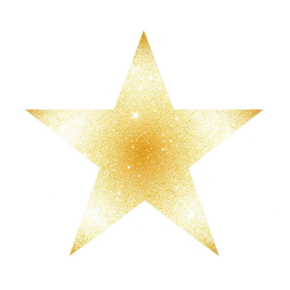 Gold octagram icon glitter symbol shape.