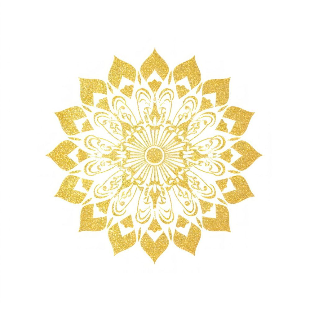 Gold mandala icon pattern shape art.