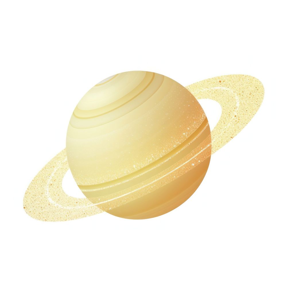 Gold saturn icon astronomy sphere planet.