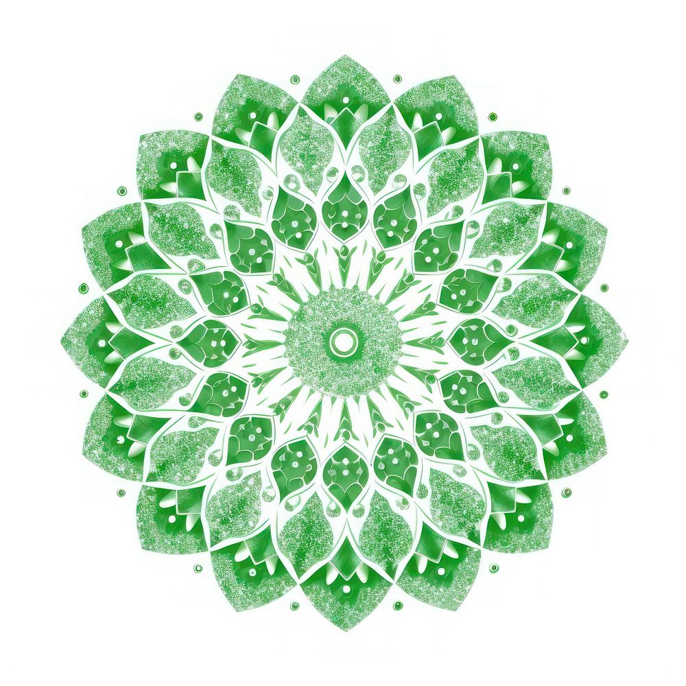 Green mandala icon pattern shape art.