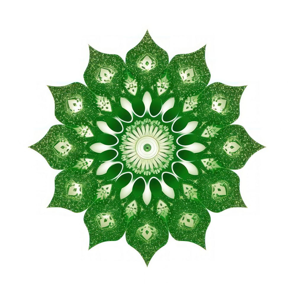 Green mandala icon pattern shape plant.