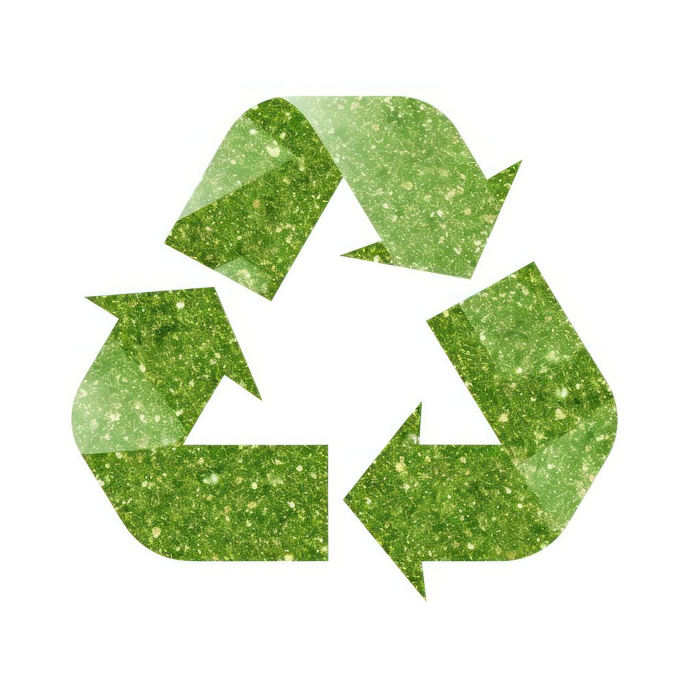 Green recycle icon shape white background recycling.