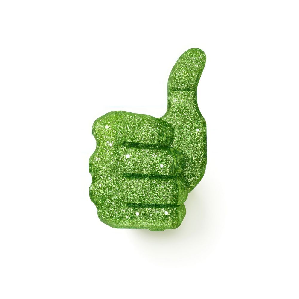 Green thumbs up icon finger hand food.