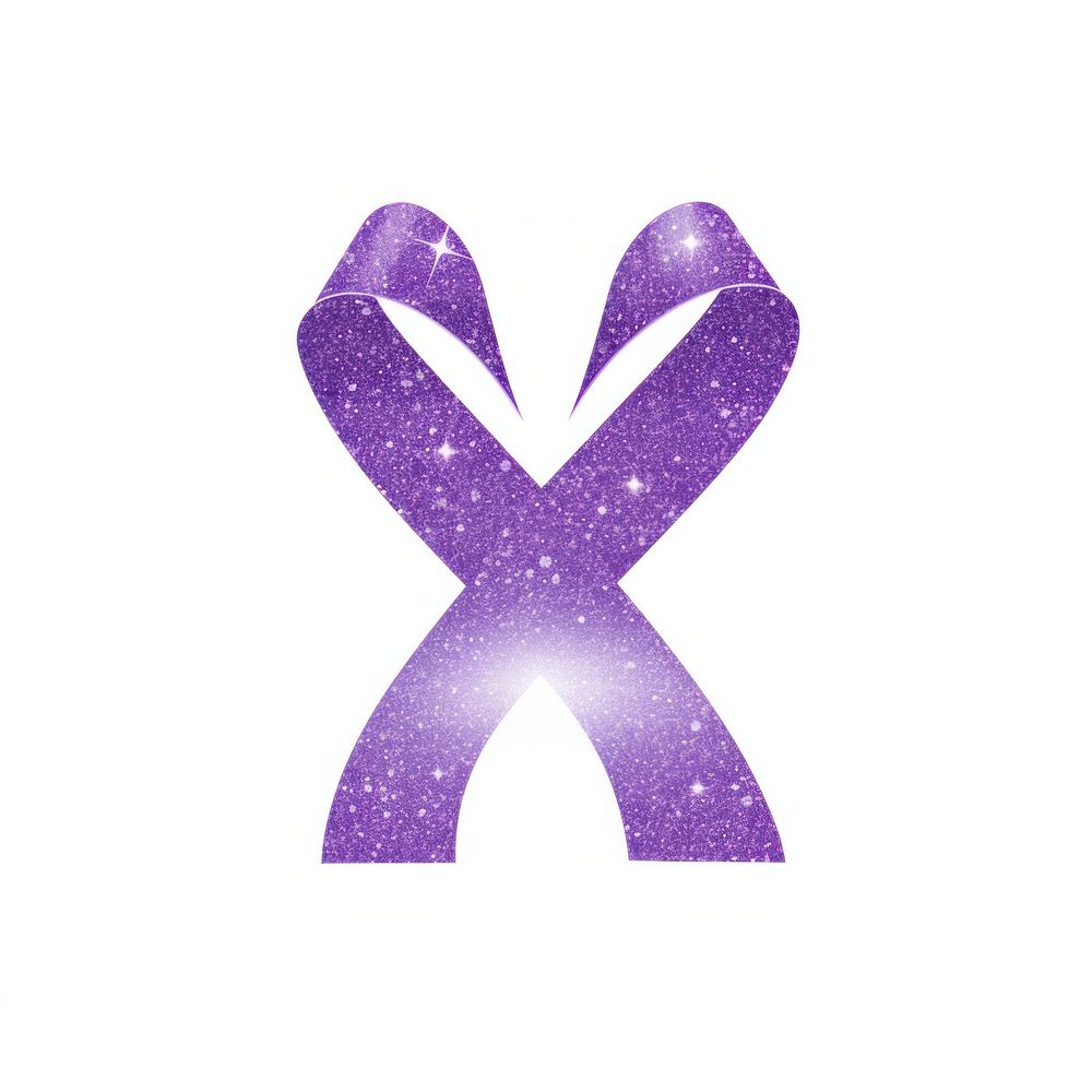 Purple cancer ribbon icon glitter white background lavender.