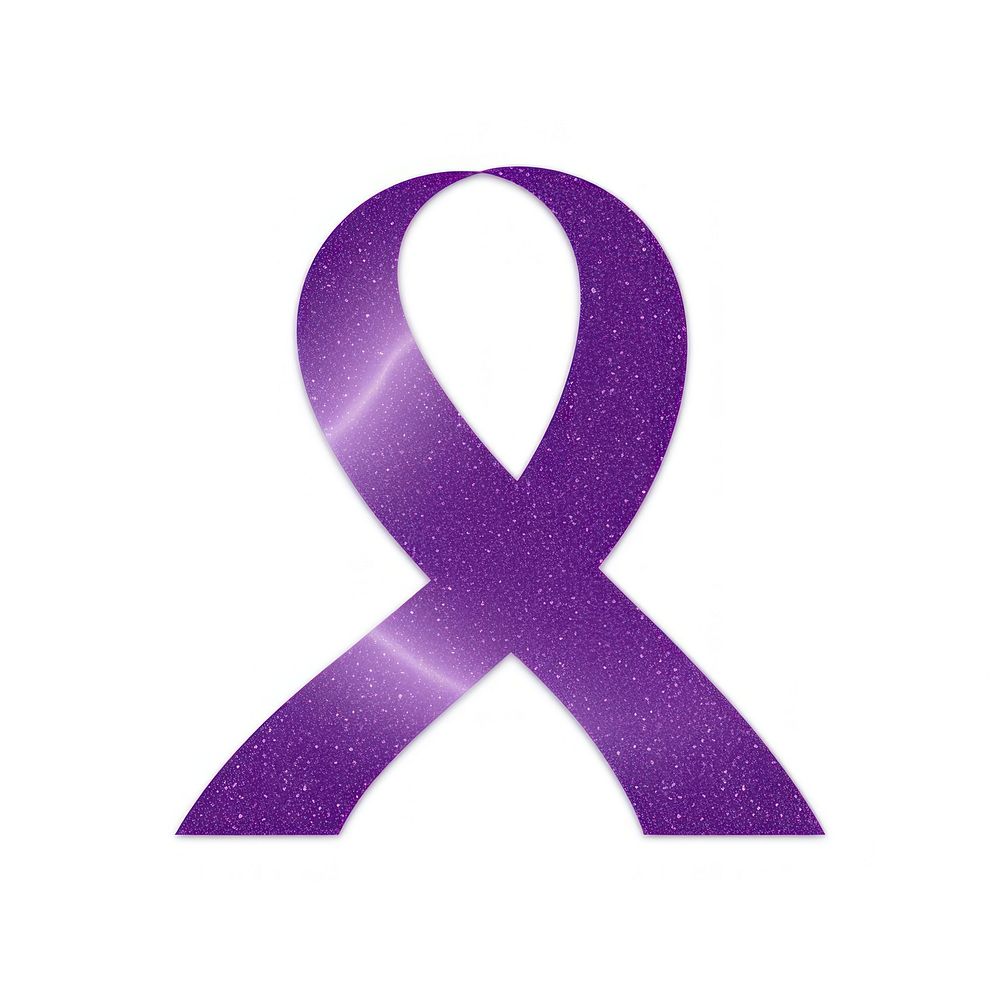 Purple cancer ribbon icon symbol logo white background.