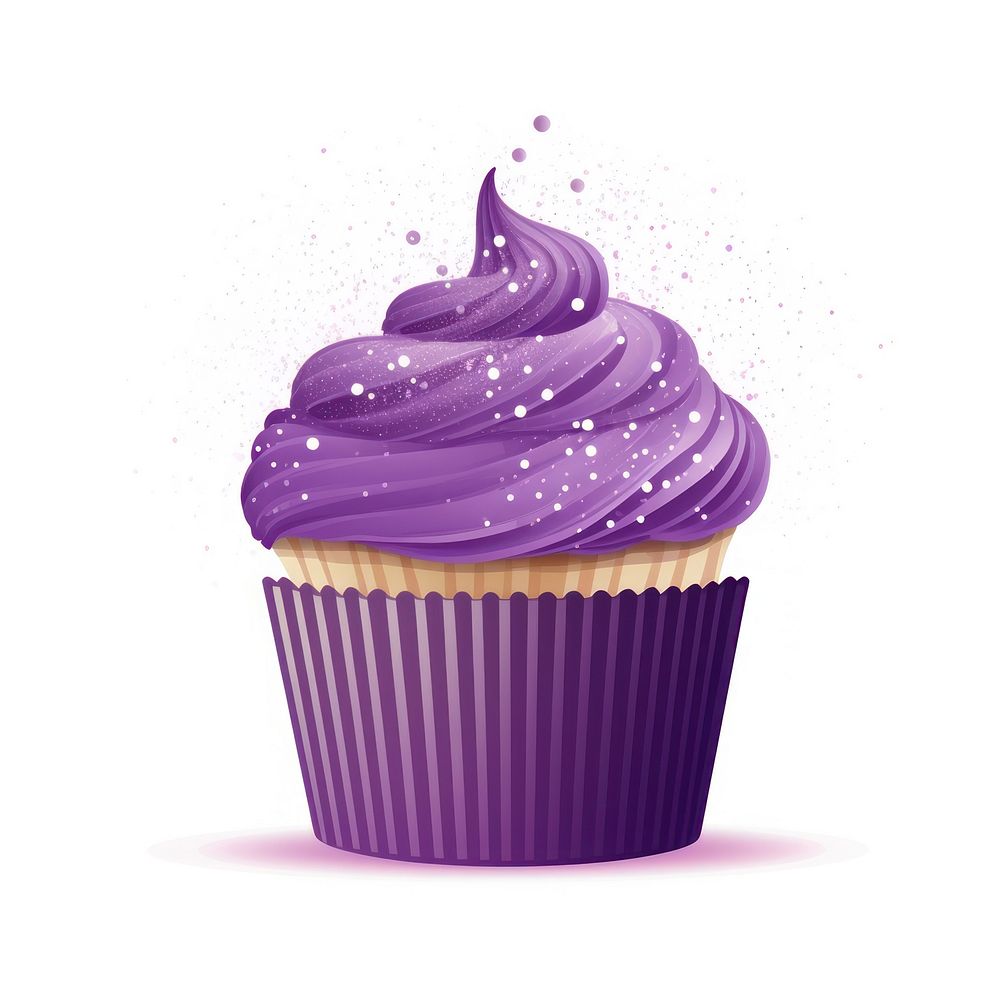 Purple cupcake icon dessert icing cream.