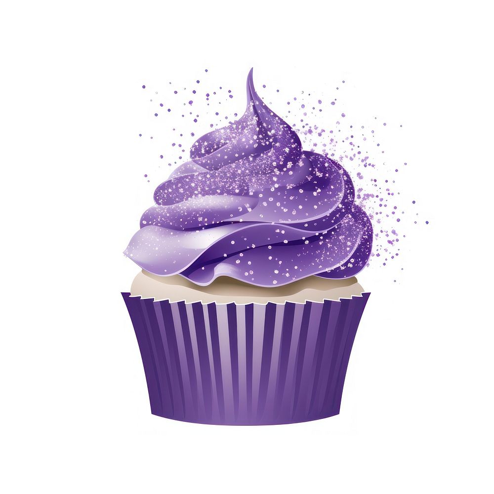 Purple cupcake icon dessert food chocolate.
