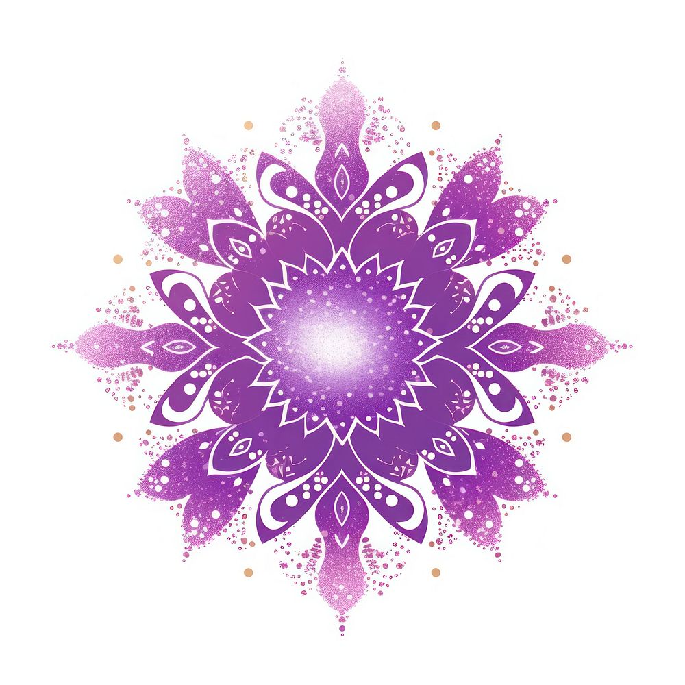 Purple mandala icon pattern shape art.