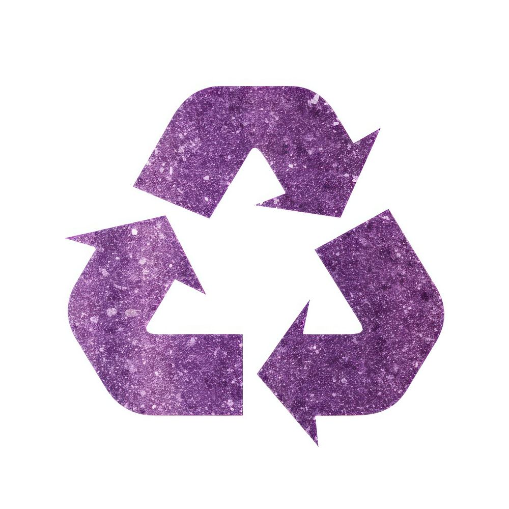 PNG Purple recycle icon symbol shape white background.