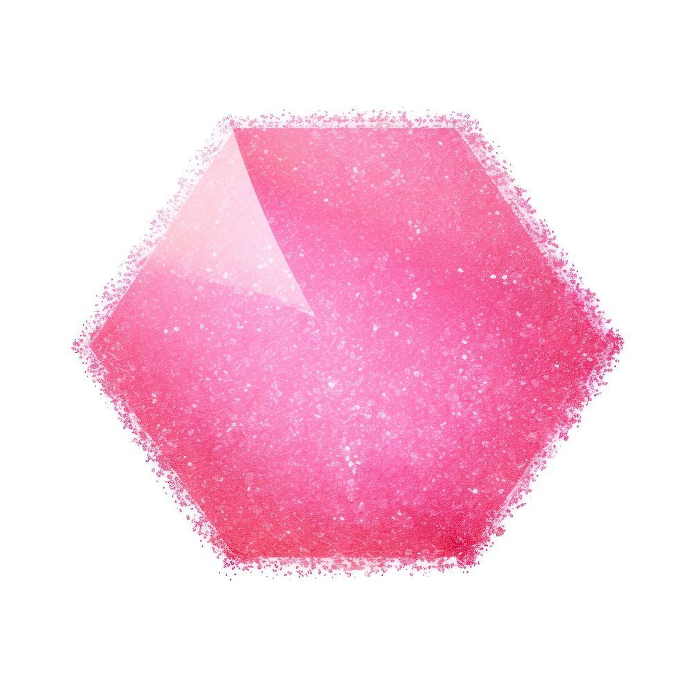 Pink octagon icon shape white background rectangle.