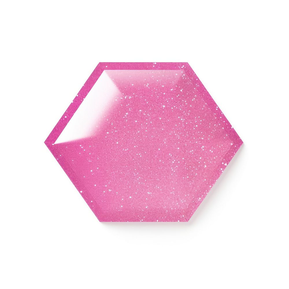 Pink octagon icon shape white background rectangle.