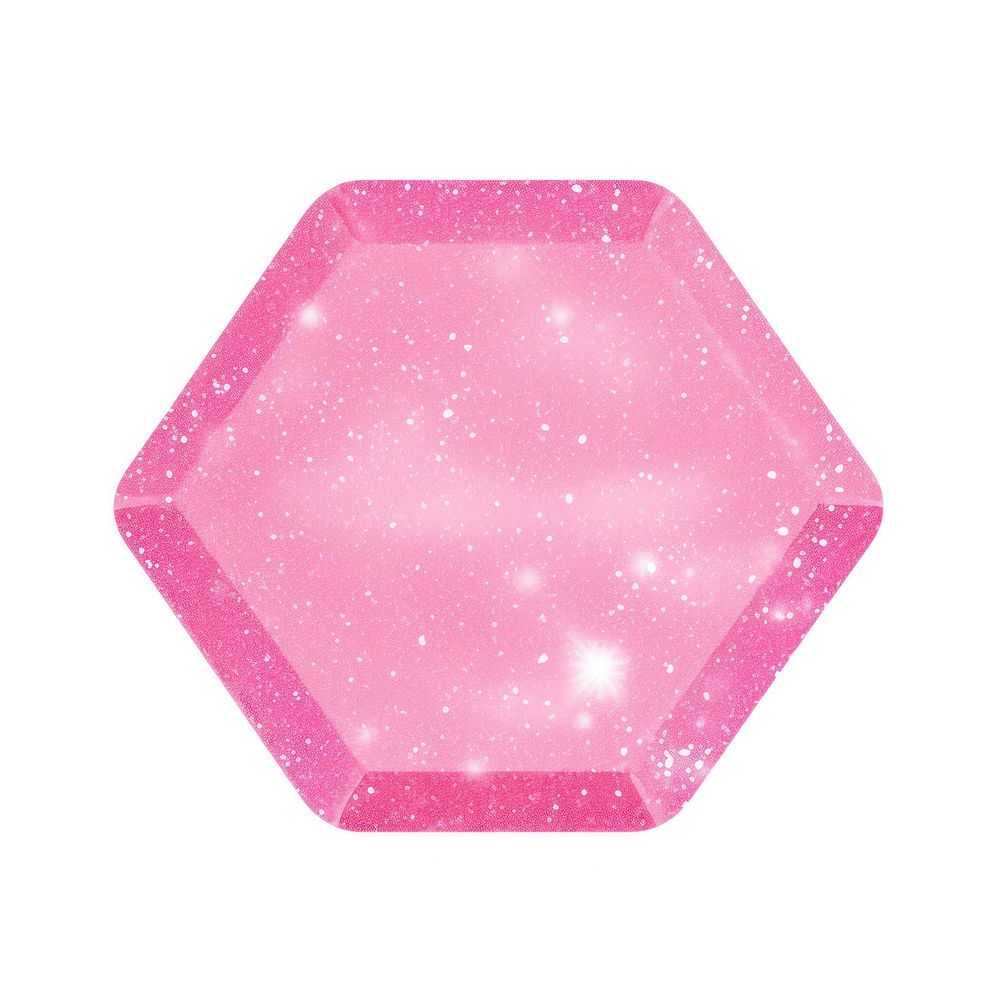 Pink octagon icon shape white background accessories.
