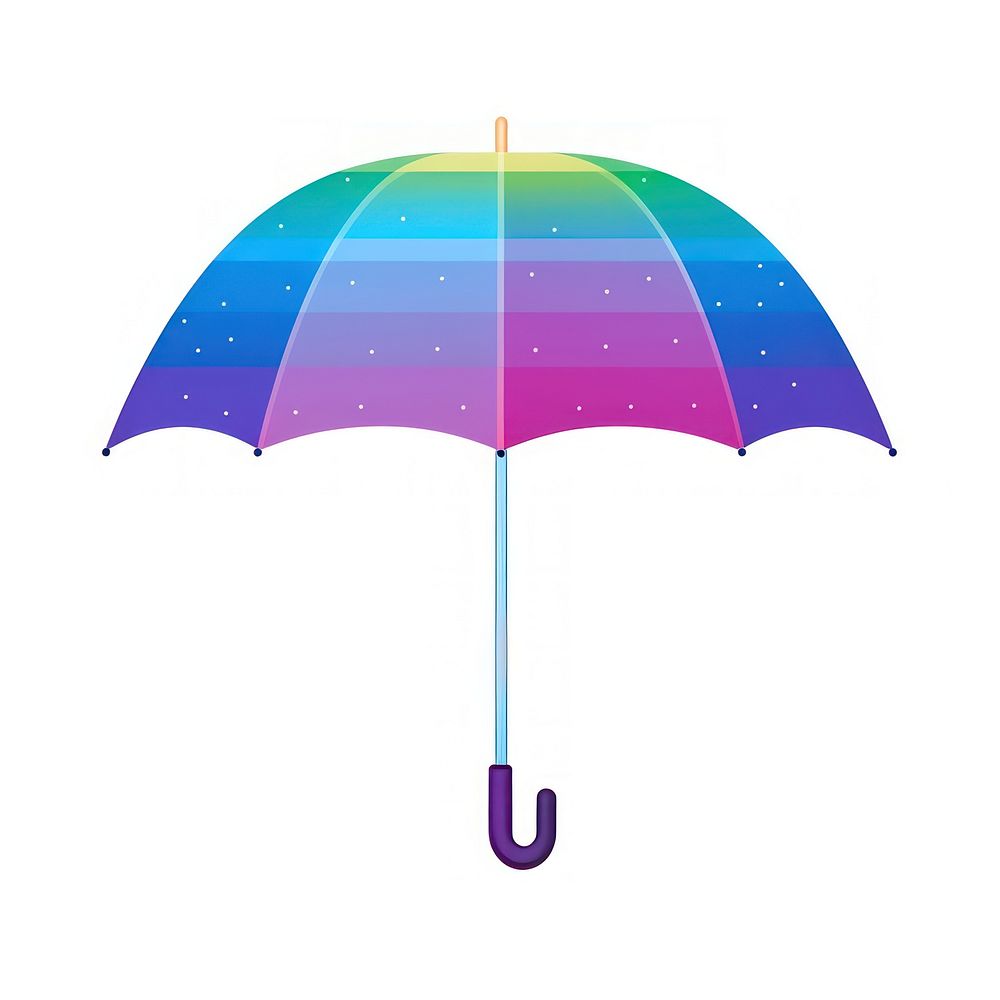 Rainbow umbrella icon shape white background protection.