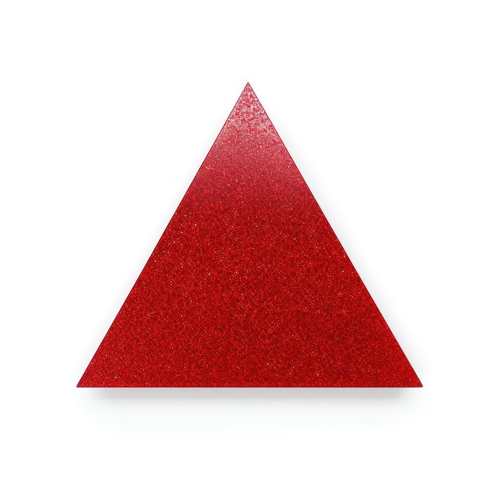 Red triangle icon shape white background pyramid.