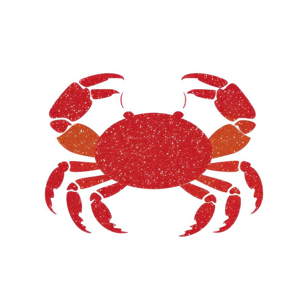 Red crab icon seafood animal white background.