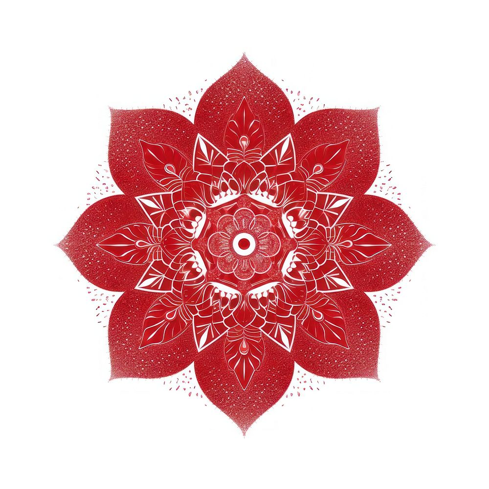 Red mandala icon pattern shape art.