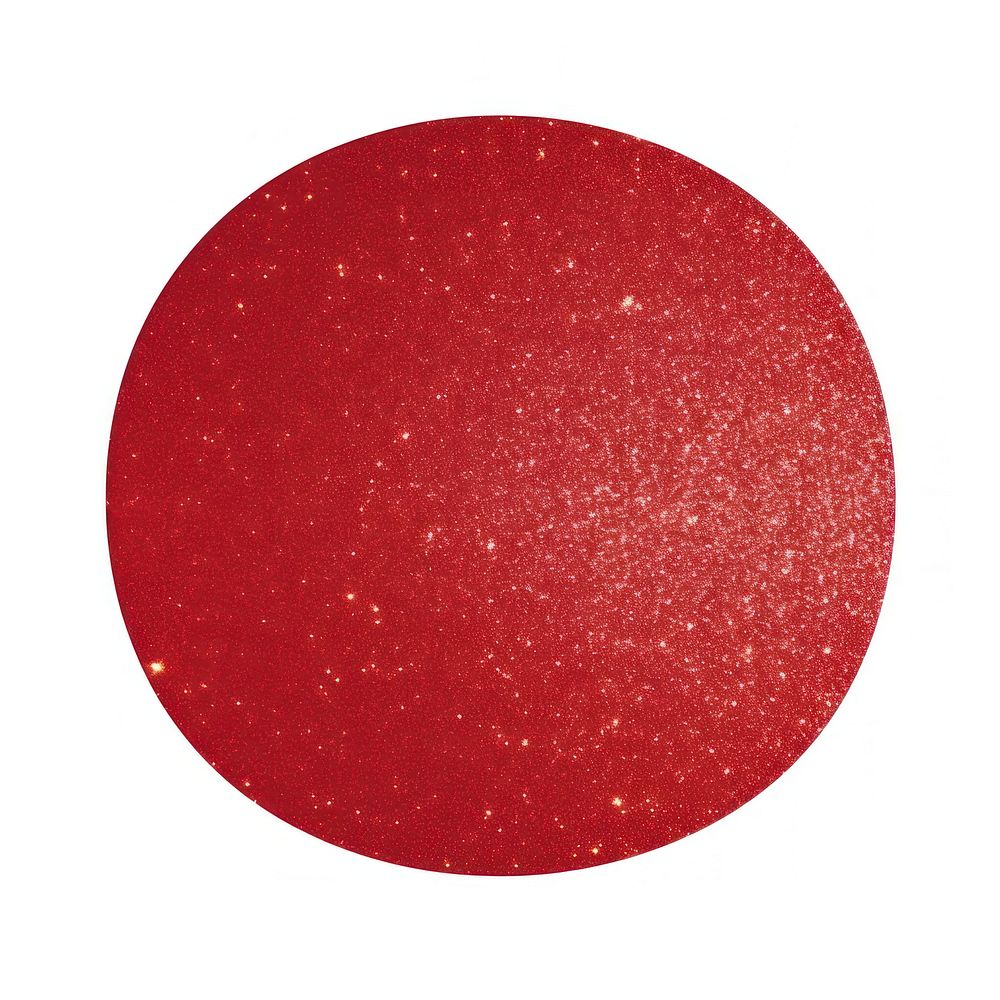 Red oval icon glitter shape white background.