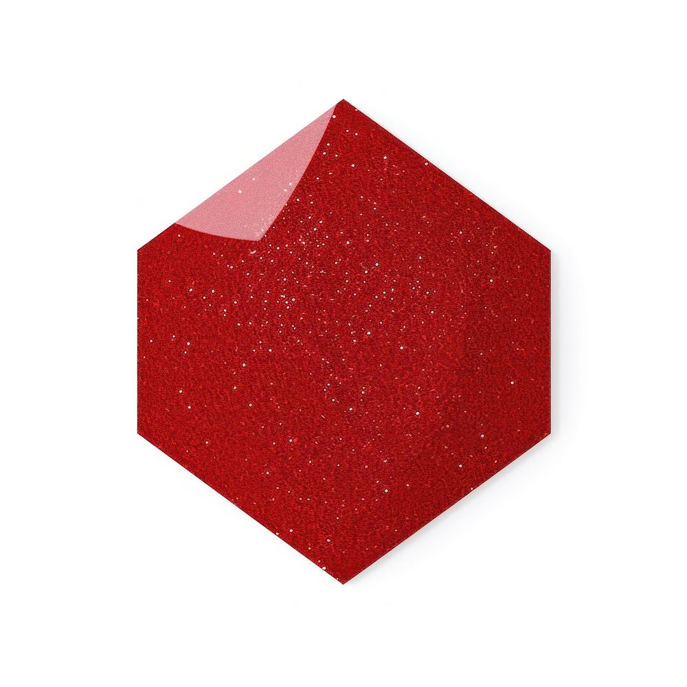 PNG Red pentagon icon glitter shape white background.