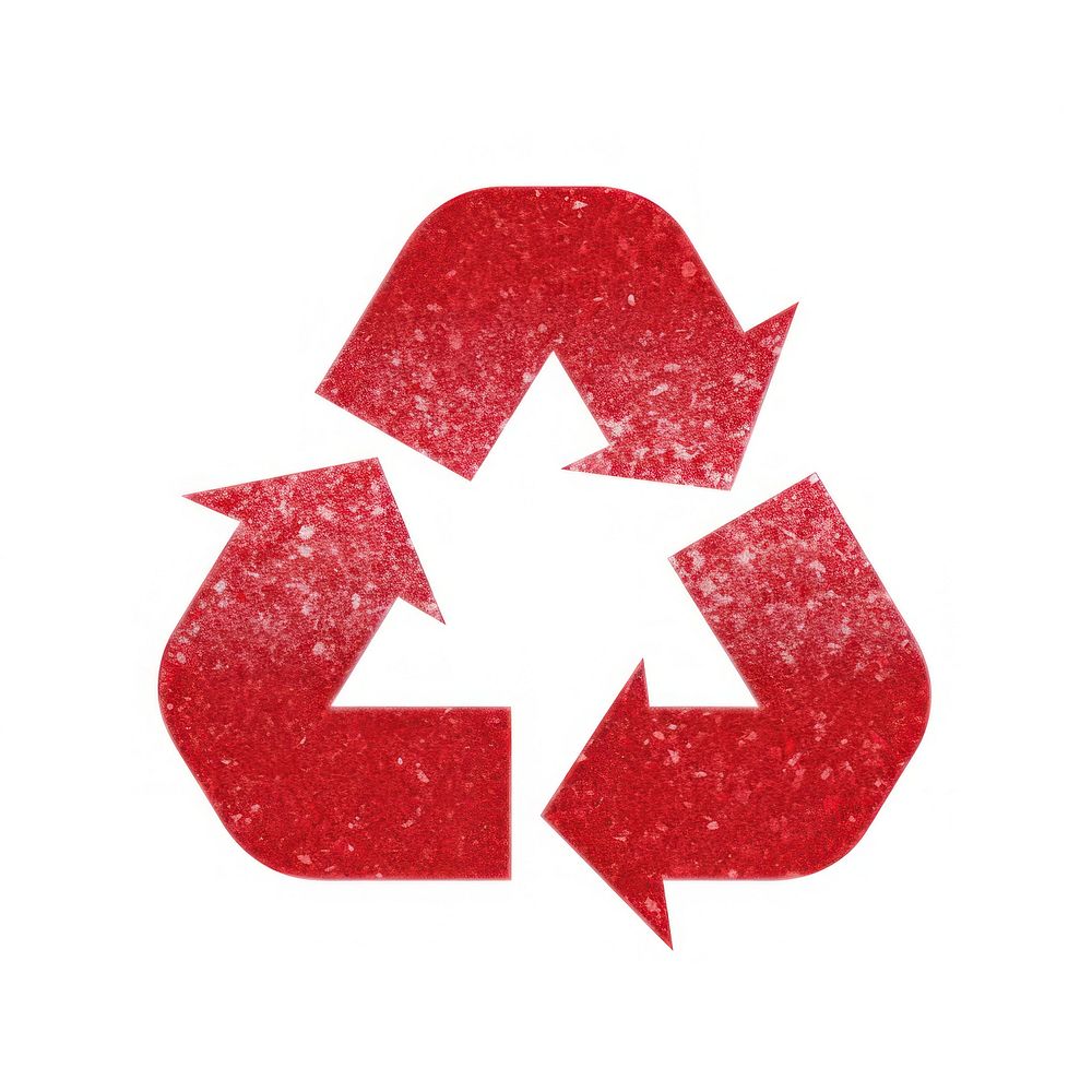 Red recycle icon shape white background recycling.