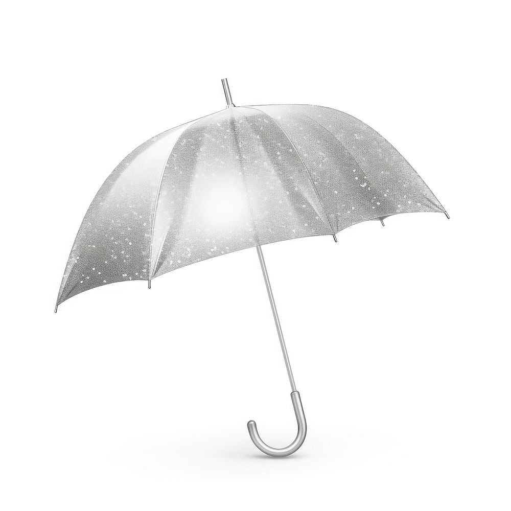 Silver umbrella icon white background protection simplicity.