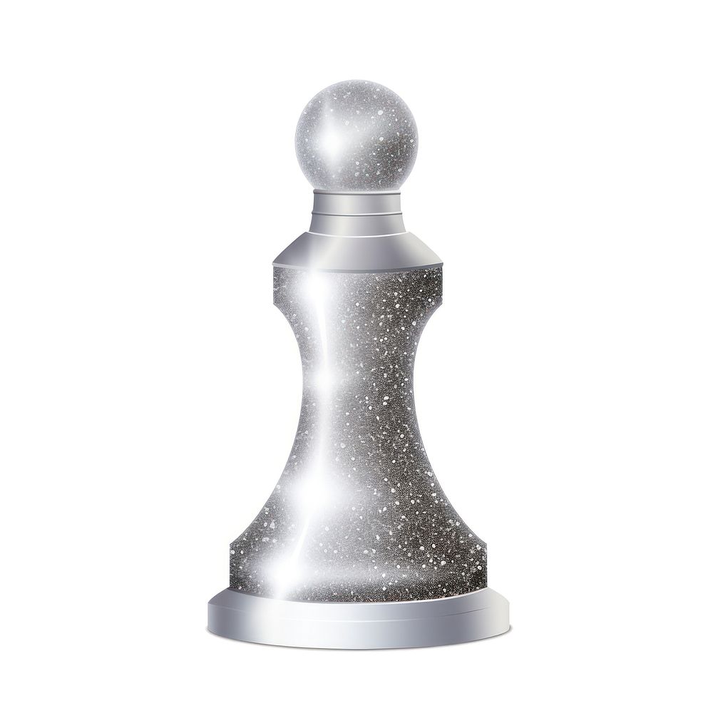 Silver chess icon white background seasoning lighting.