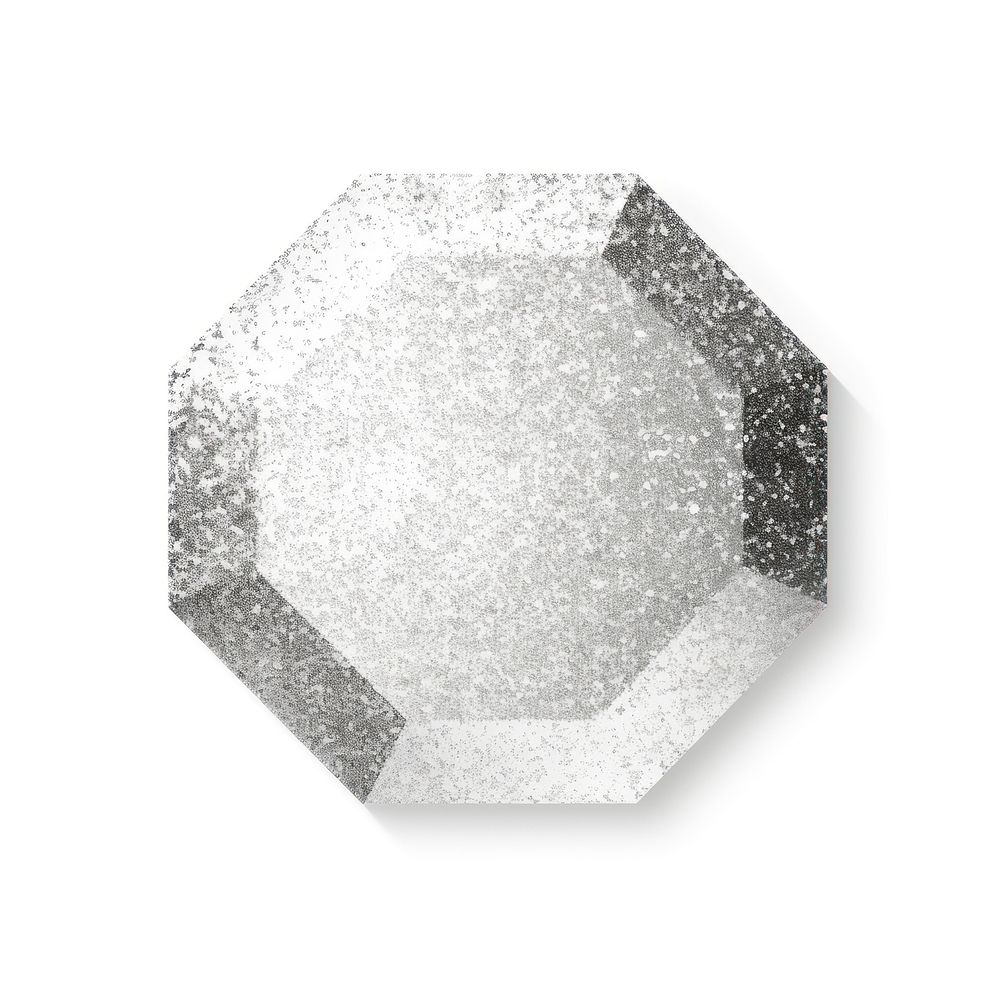 Silver octagon shape icon white background rectangle dishware.