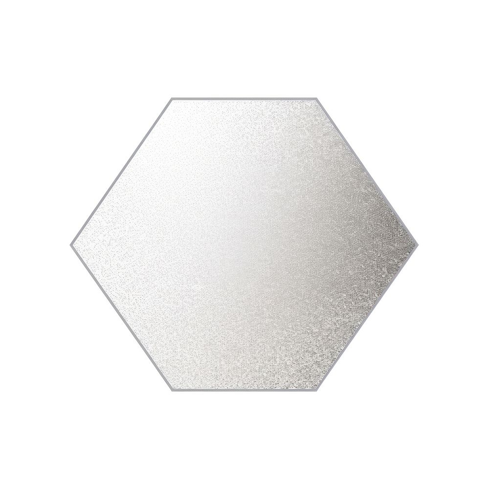 Silver octagon shape icon white background blackboard rectangle.
