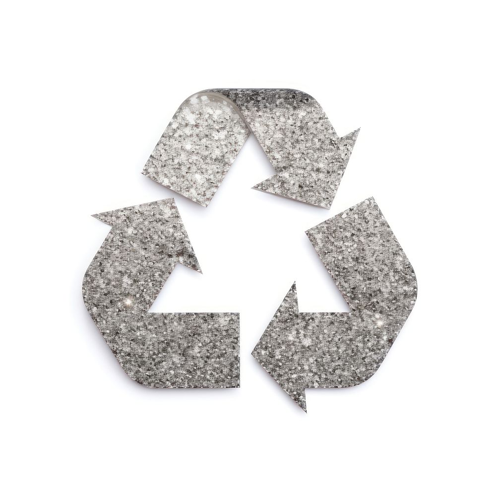 Silver recycle icon shape white background recycling.