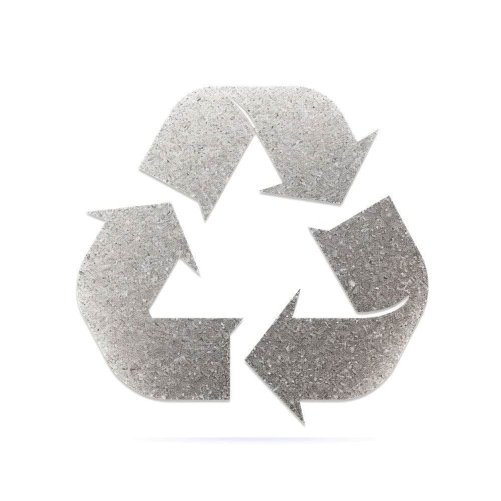 Silver recycle icon shape white background recycling.