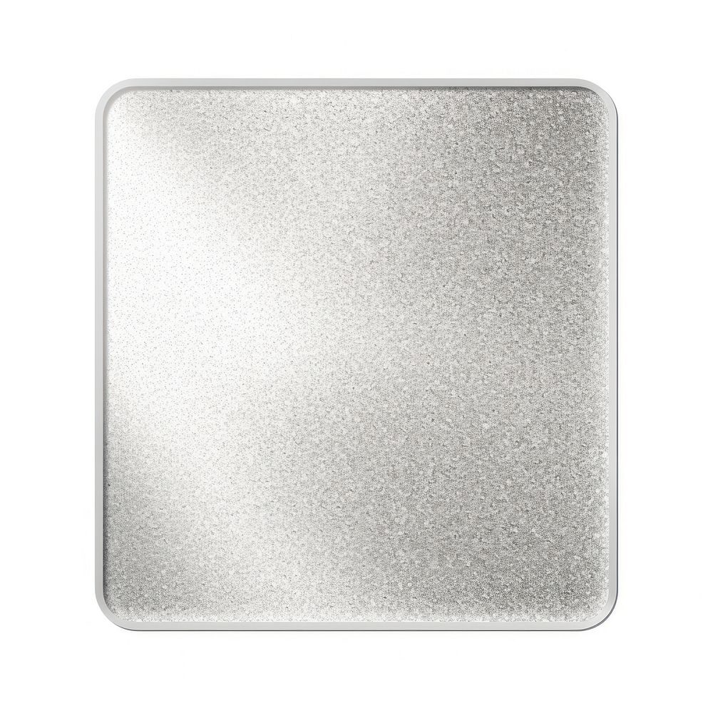 Silver square icon glitter backgrounds white background.
