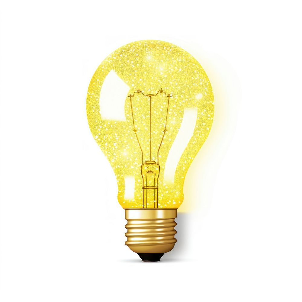 Yellow light bulb icon lightbulb lamp white background.