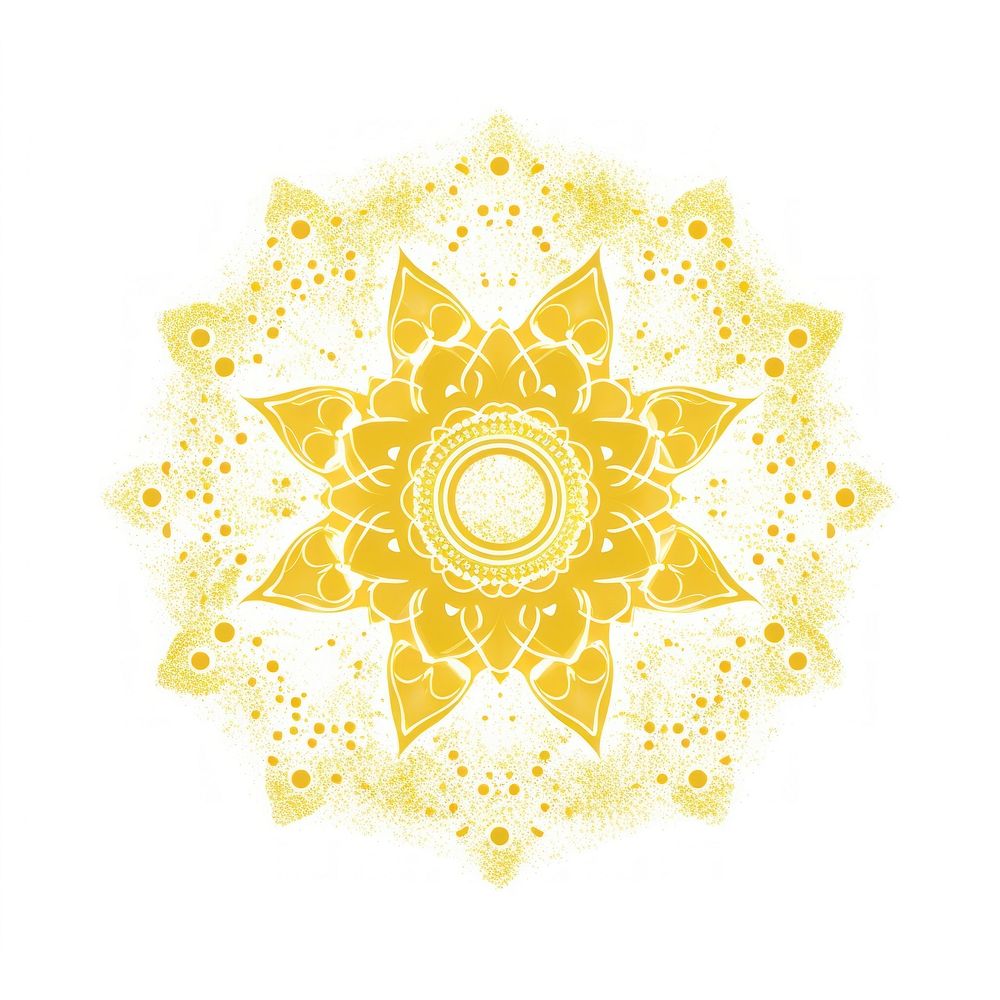Yellow mandala icon backgrounds pattern shape.