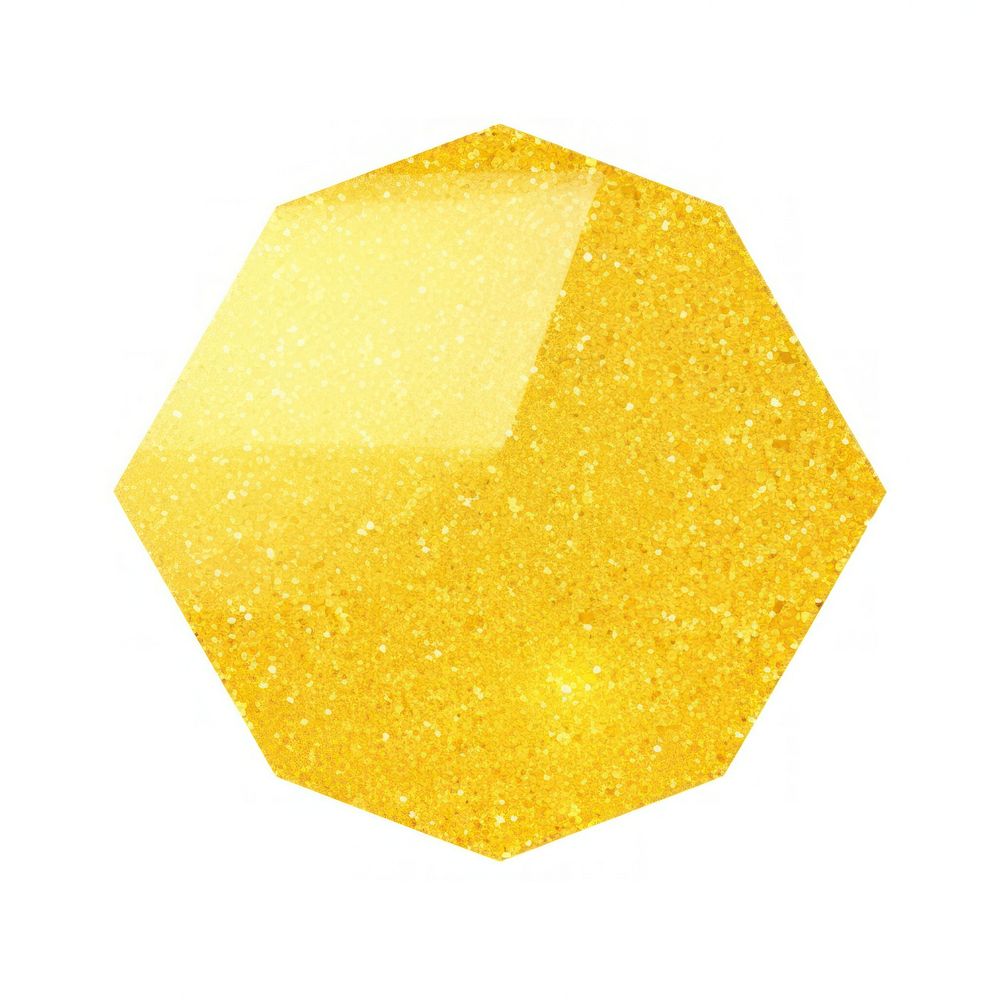 Yellow octagon icon shape white background abstract.