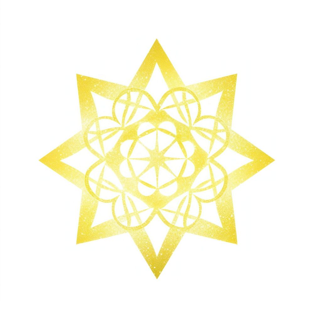 PNG Yellow octagram icon shape white background pattern.