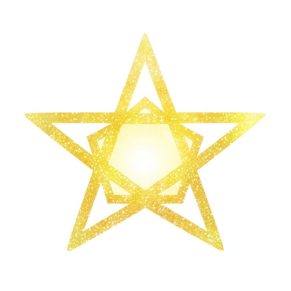 PNG Yellow octagram icon shape white background illuminated.