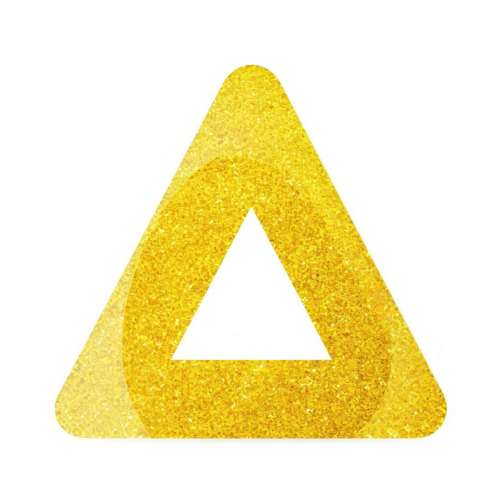 Yellow recycle icon symbol shape white background.