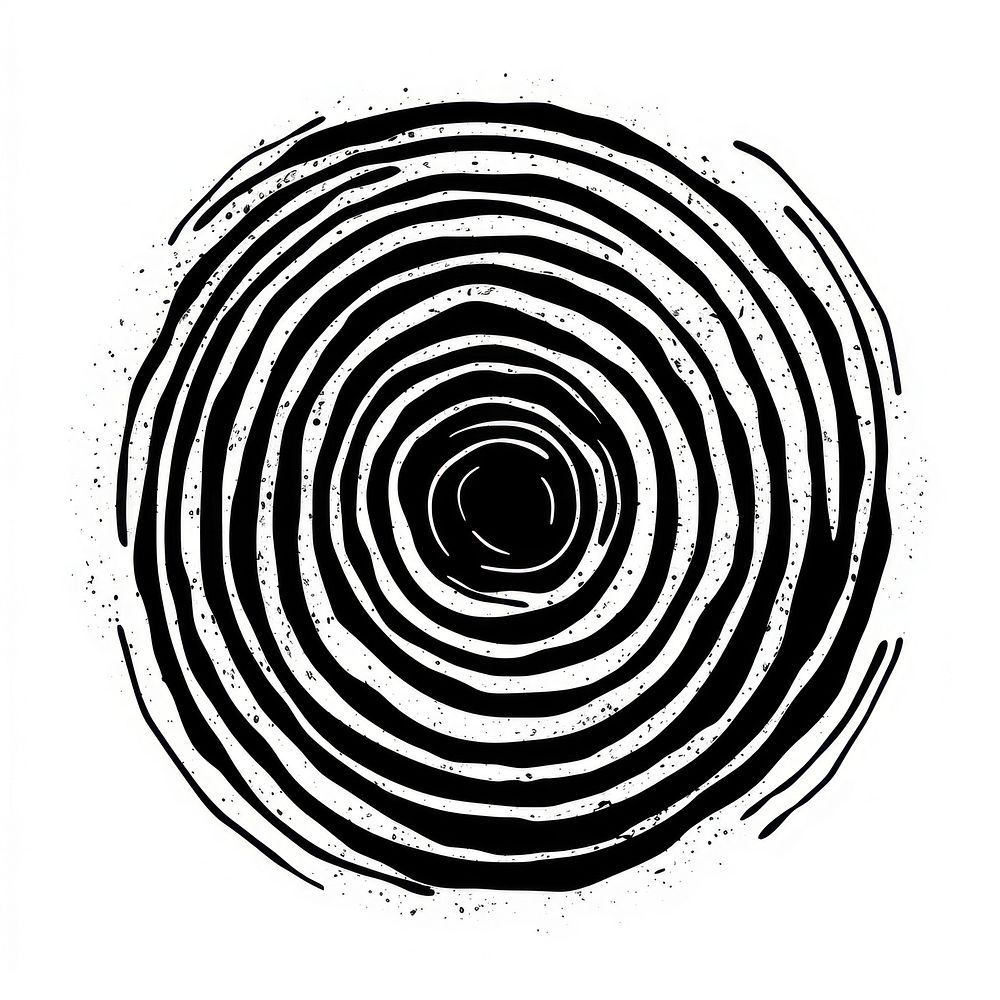 A doppler effect in oldschool handpoke tattoo style backgrounds spiral black.