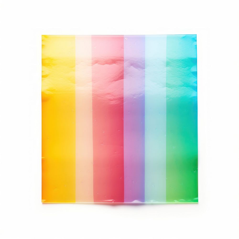 Transparent rainbow plastic paper adhesive strip backgrounds white background blackboard.