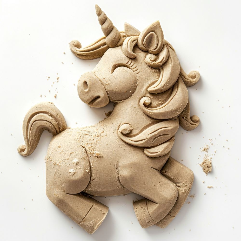 Sand Sculpture unicorn cartoon food toy.