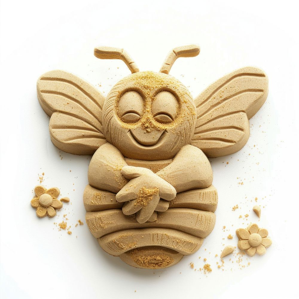 Sand Sculpture bee art cartoon food.