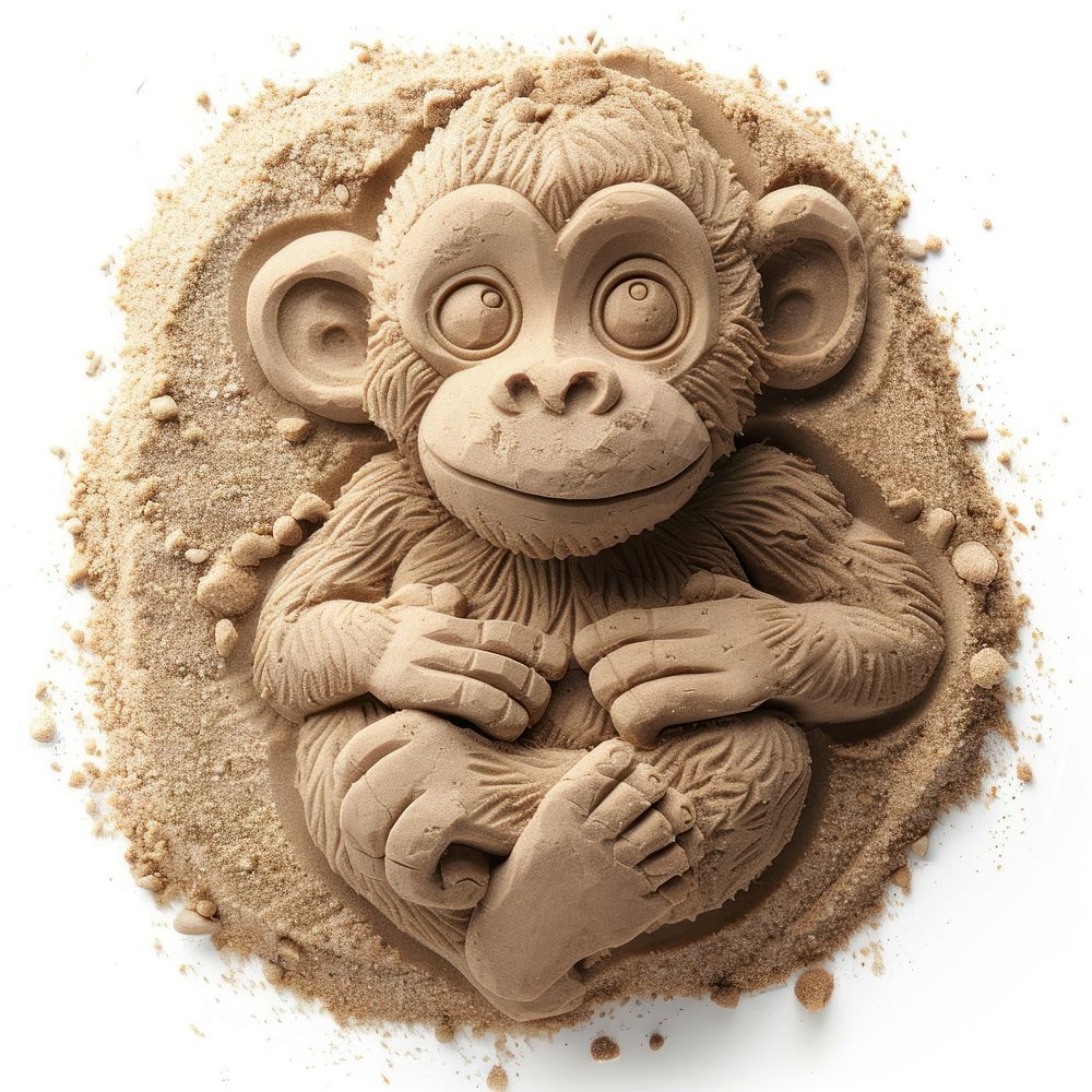 Sand Sculpture monkey cartoon cute sand.