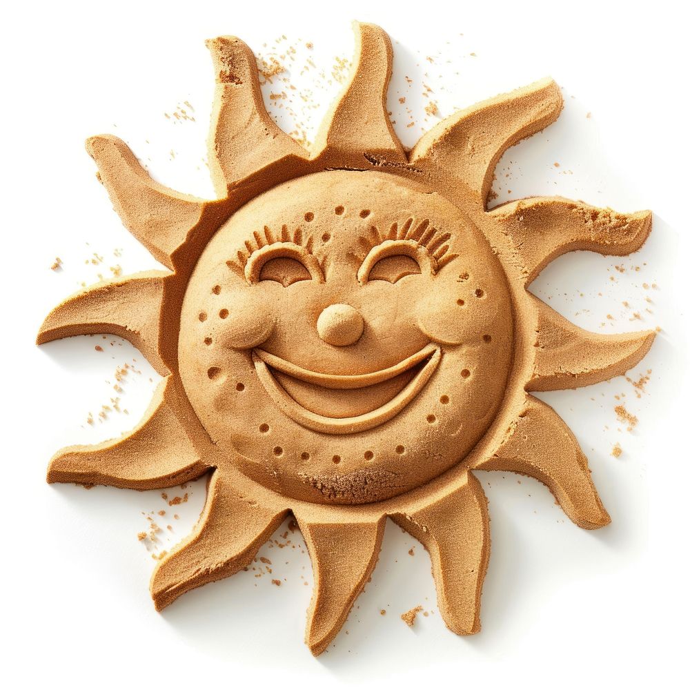 Sand Sculpture sun cartoon cookie food.