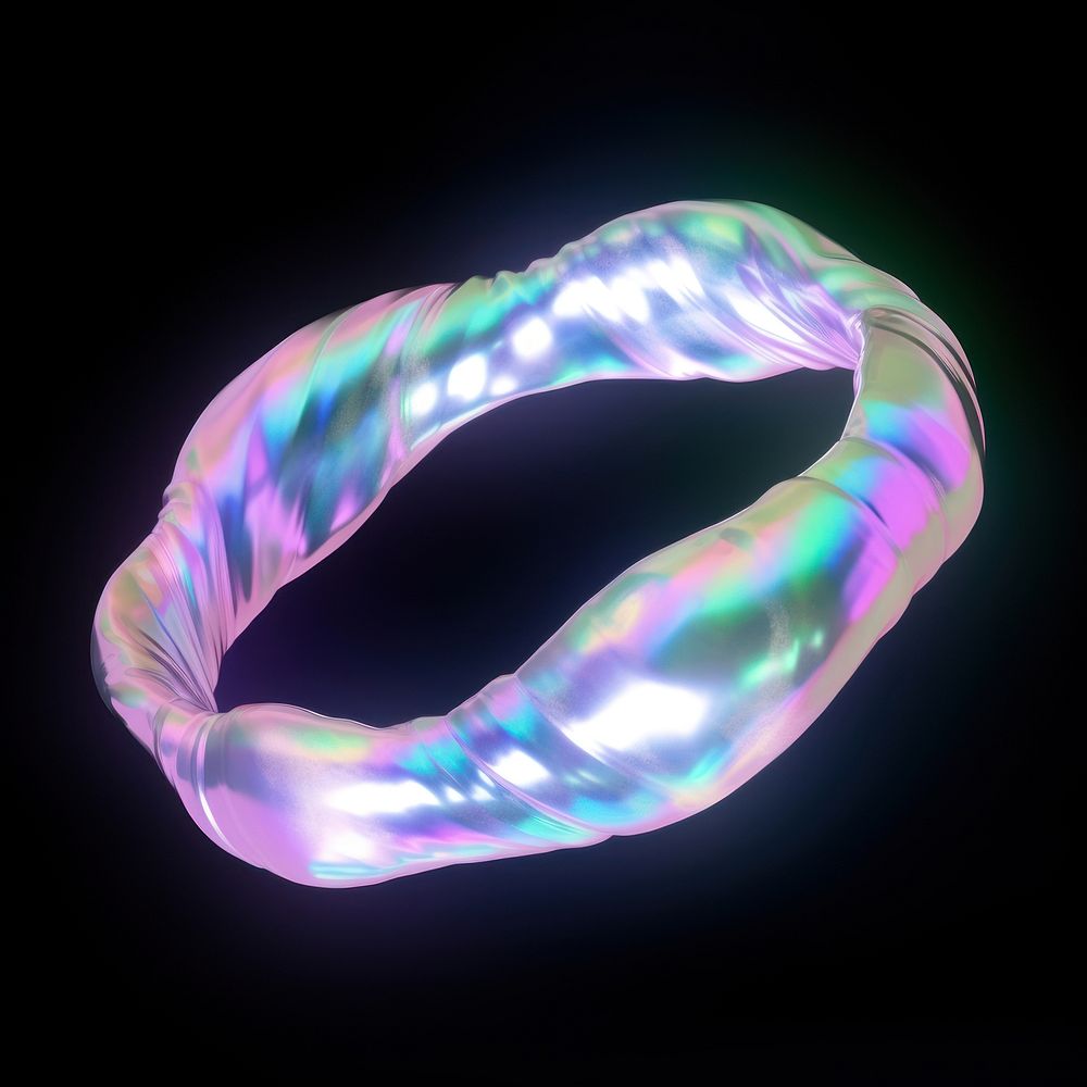 A holography ring jewelry single object illuminated.