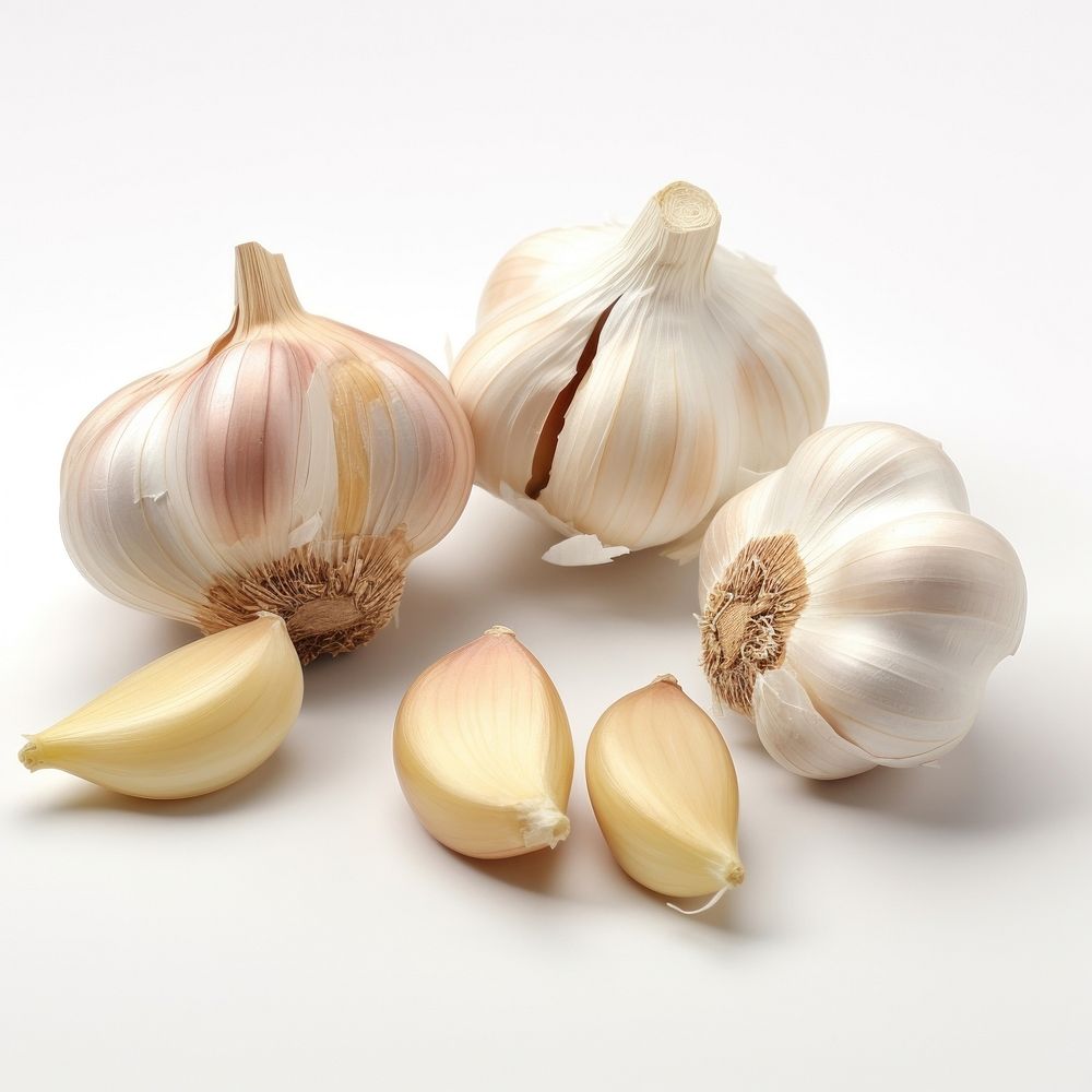 Cloves of garlic and garlic head vegetable food ingredient.